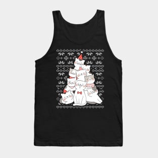 Catmas Tree Ugly Christmas Sweater Funny Xmas Cat Gift Tank Top